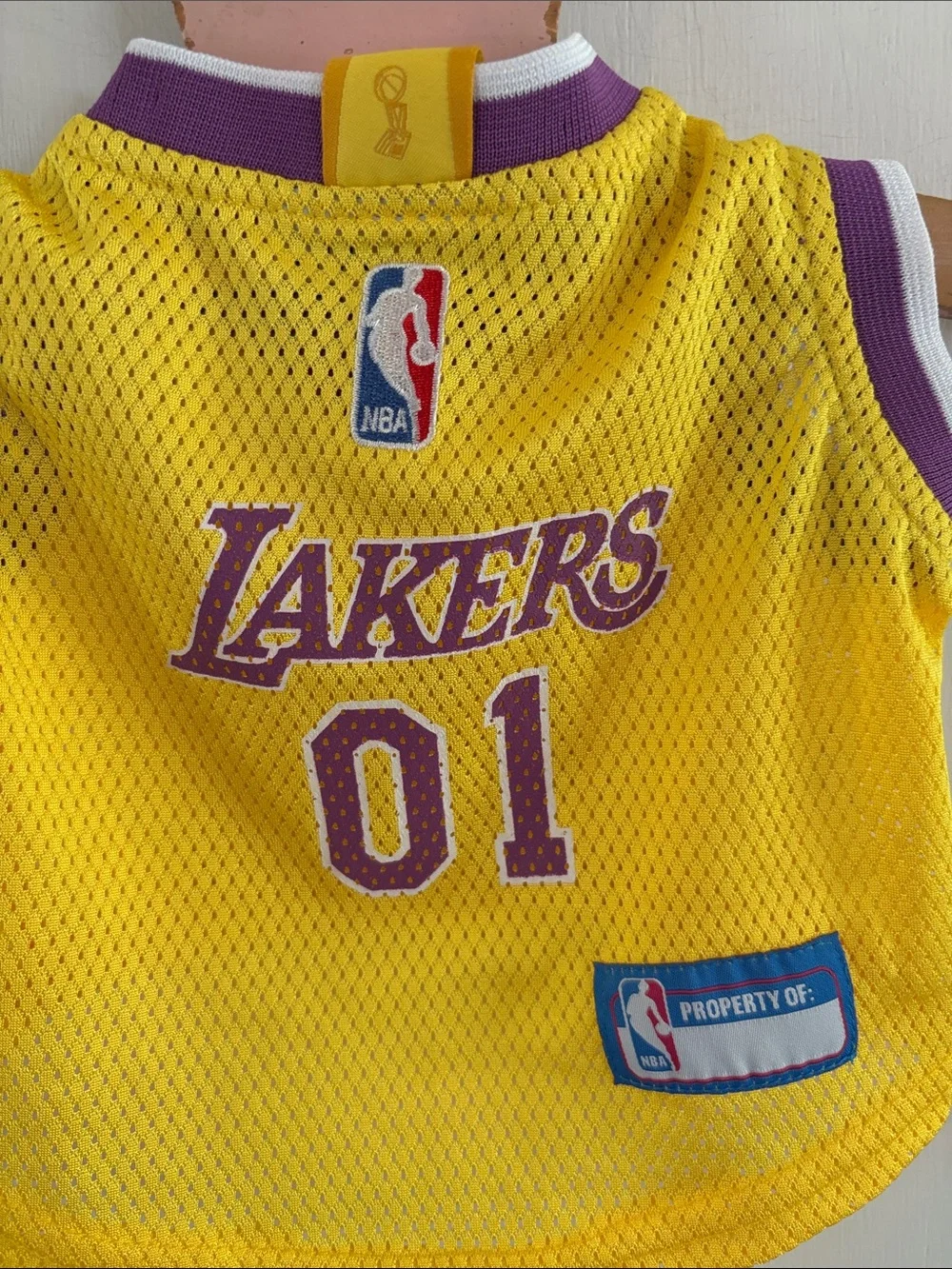 NBA Los Angeles Lakers gold jersey for small dog